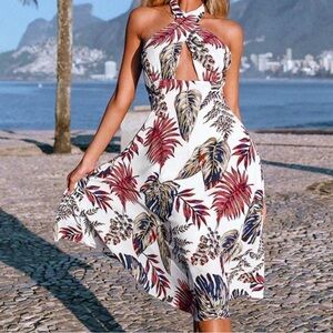 Cupshe Tropical Halter Dress XL
